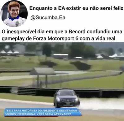 bizarro, como os filho da puta acham normal uma limosine a uns 80 por hora de marcha ré, jornalismo br é stand up disfarçado
