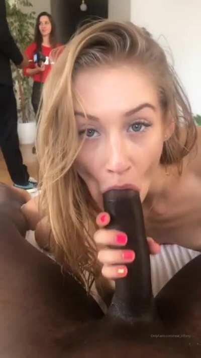 Behind the scenes blowjob