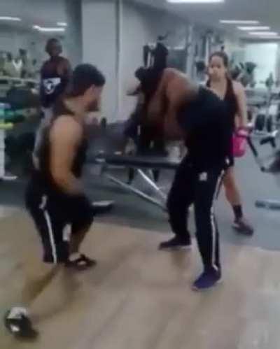 Fighter tries to show the coach up