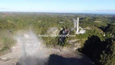 Drone footage of the Arecibo Observatory collapse