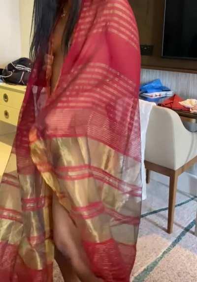 I shouldn't have done this, I feel guilty and naughty doing this in my traditional Indian clothes... 🥺 [f]