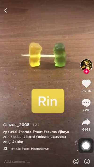 this guy really explained the whole naruto series in 20 seconds with gummie bears...