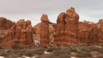 This rock formation in Arches National Park