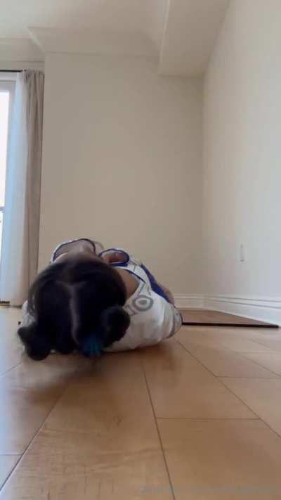 Look at how flexible this...woman is.