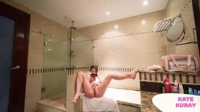 spy in the bathroom. imagine that you are my roommate and want to fuck me. and first you spy on me in the shower and set up a hidden camera.