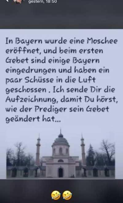 Das hat der Frank vorhin rausgehauen 🤣🤣🤣🤣 Da hat er aber ganz schnell seine Religion gewechselt 🤣🤣🤣 Darauf erst mal ein Weizen und ne Schweinshaxe 🤣🤣🤣 Prost Leute 🍺🍺🍺 GaLiGrü Günther