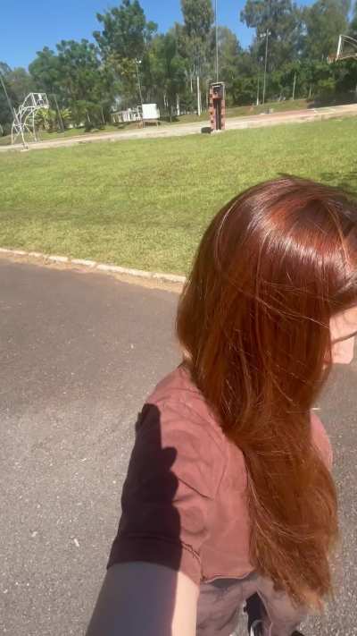 Would you sit behind me just to play with every inch of this silky length?