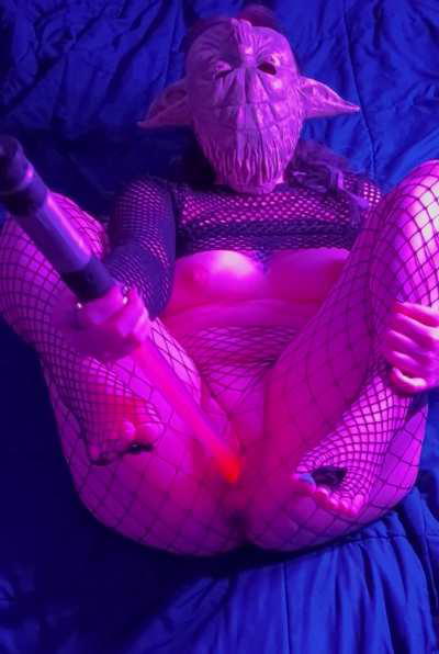 Her mask is on upside down LOL