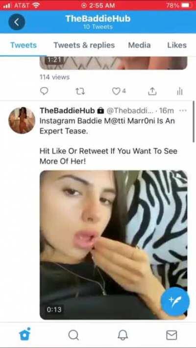 Instagram Baddie M@tti Marr0ni Loves Playing In The Shower! Twitter:@thebaddiehub