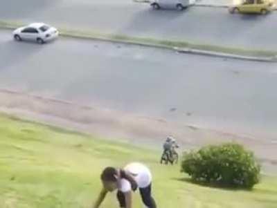 WCGW if I bike really fast into a road