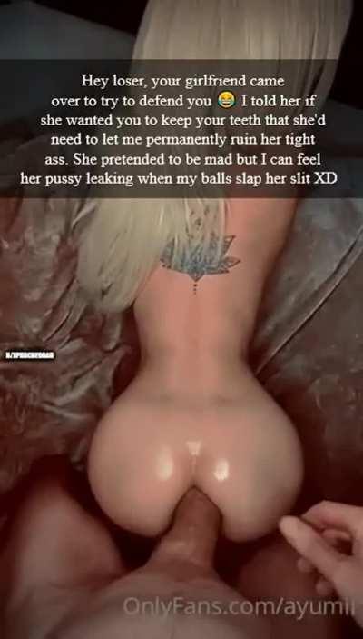 Another GF lost to your bullies fat cock ^__^