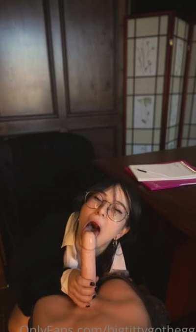 Girl With Big Tits Dildo Blowjob, Fuck & Titfuck