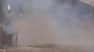 Martyrs of Islam Brigade RPG team hunt a Syrian Army T-72 