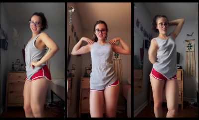 Braless-Gray-Shirt Dump