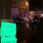 Police fire tear gas right at the residential flat