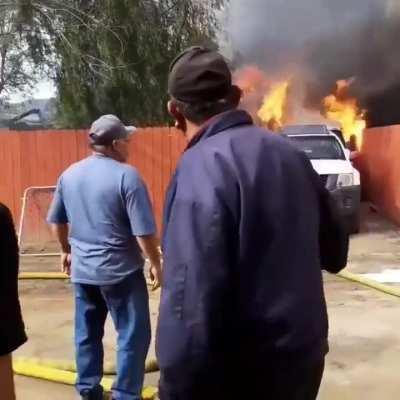 Man runs into burning home to save his dog