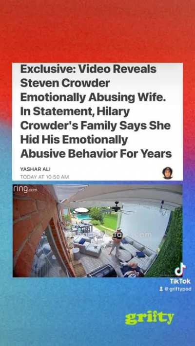Video Reveals right wing Republican influencer Steven Crowder Emotionally Abusing his pregnant Wife. In Statement, Hilary Crowder's Family Says She Hid His Emotionally Abusive Behavior For Years