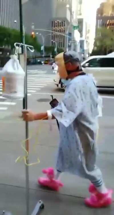 Donald is live and well roaming the streets of nyc with a shot of Clorox !