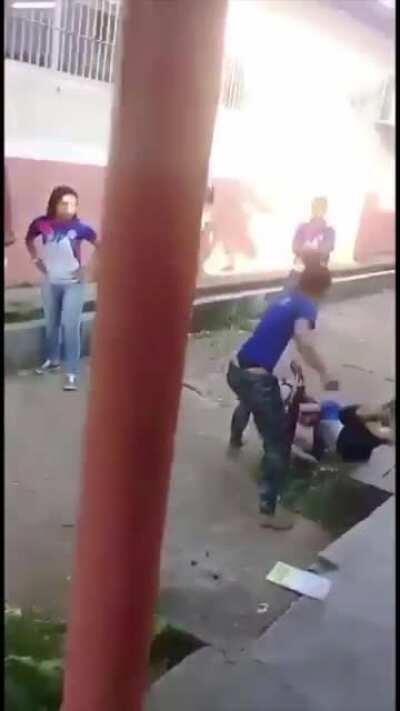 Girl gets her head stomped on during fight in school