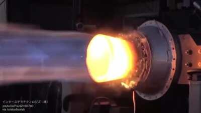 Sounding rocket engine firing test with thrust force of 12kN