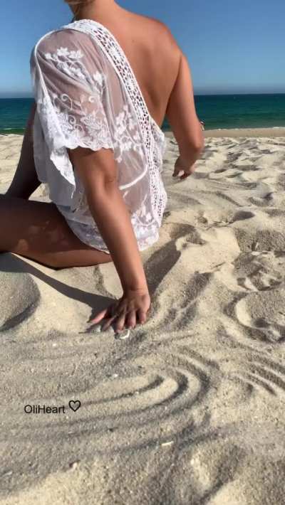 Showing off at the beach