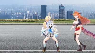 Coco, PPT and Aki do the Legendary Dance in 3D!