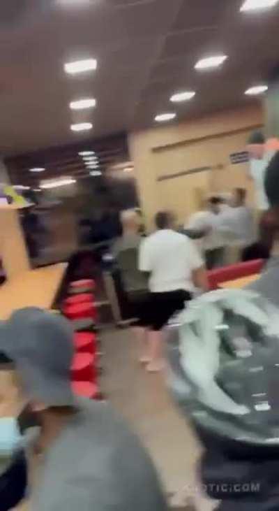 They fighting in da McDonald’s