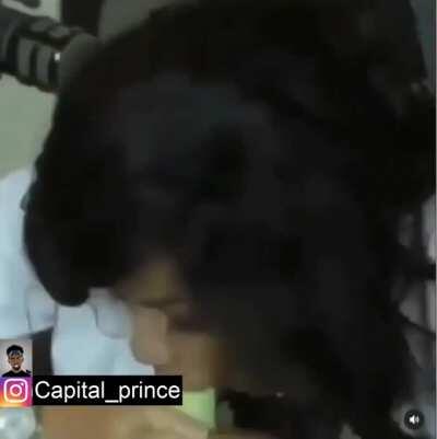 What would you do if you caught your girlfriend doing this to a cucumber ?