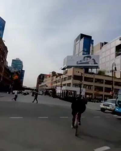 Cyclist hit running a red light