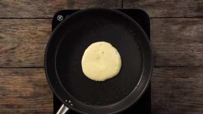 Quarter jar of Nutella makes one pancake