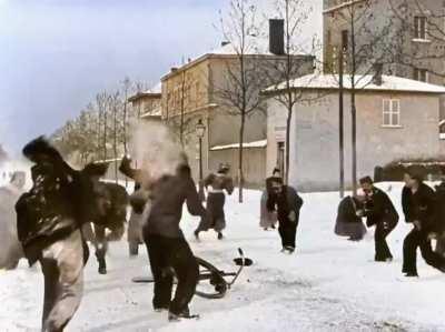 19th century snowball fight