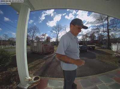 The way this mailman drops off vinyl records