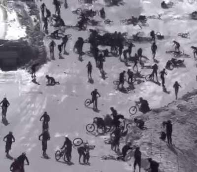 Wcgw 1000 bicycles on a ski slope