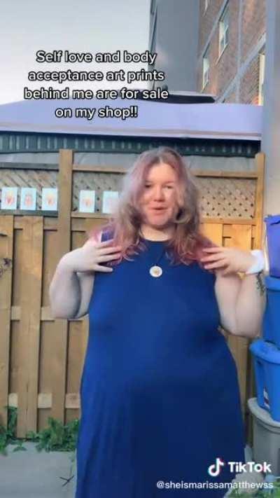 I’m fat and pretty. Now look at my tits and buy my art 😤