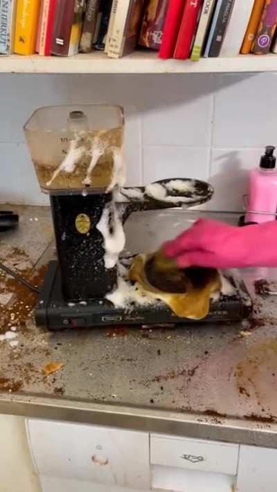 This woman helps people in need to clean their house so that they can 