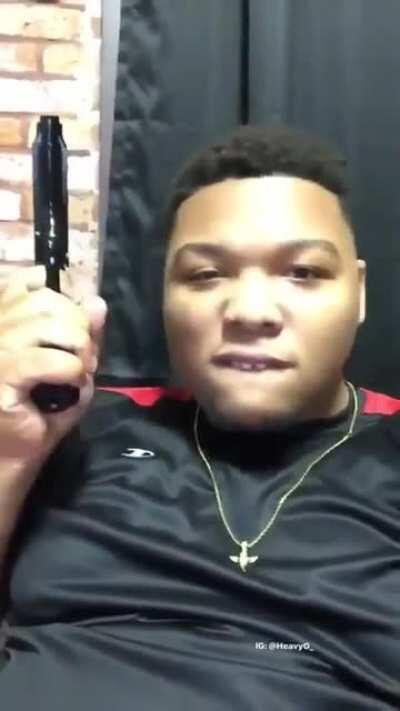 Trying to look like a gangsta