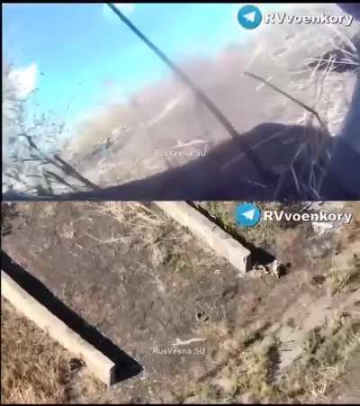 Russian soldier flanks and kills 2 Ukrainians with rifle fire