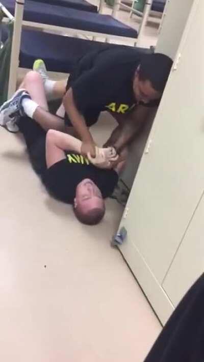 Soldier ruptures testicle during barracks fight