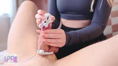 Installing my Sub's new TetherSpout. Subby is now double locked with absolutely no way to escape!