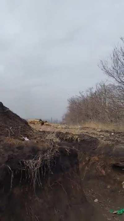 A Ukrainian combat octocopter helps to deter an enemy assault on Ukrainian positions.