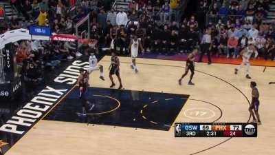 [Highlight] Jordan Poole gets the block on Cameron Johnson and whips it to GPII for the dunk