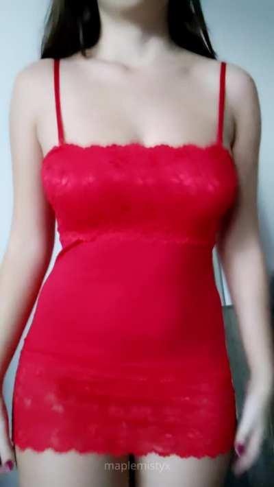 Taking off my red dress for you