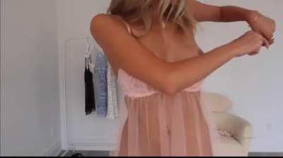 My sister caught doing try on haul