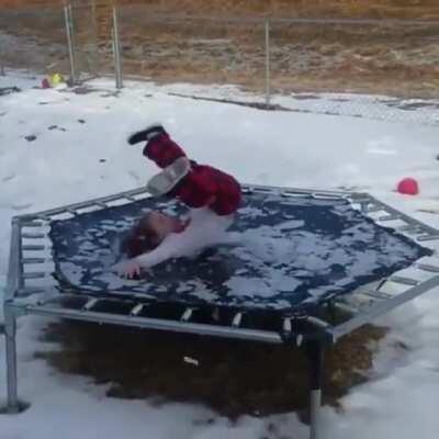 Go ahead kid jump on a frozen trampoline