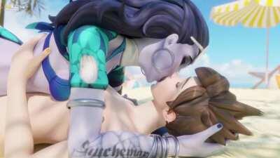 Widowmaker and Tracer making out (Auxtasy)