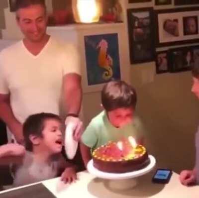 Great timing from the dad