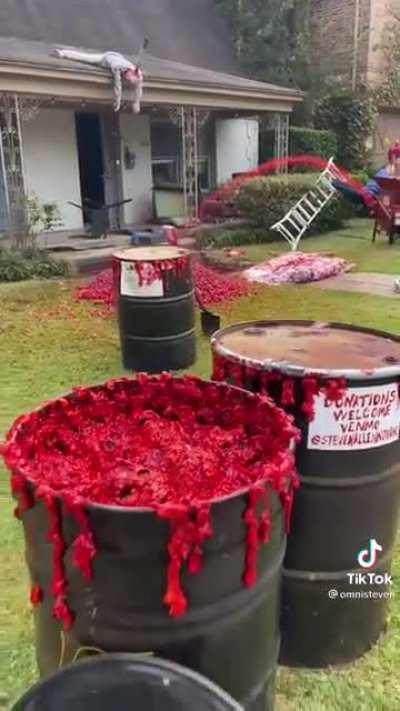 This guys Halloween decorations are something else