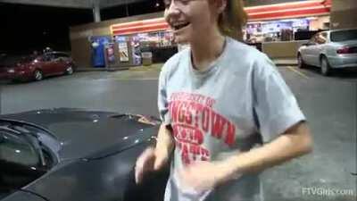 Cheeky Flash At A Servo