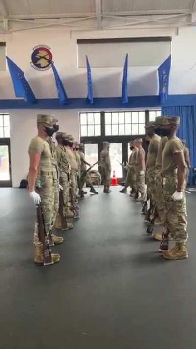 USAF Honor Guard Drill Team … teamwork or somebody gets hurt!