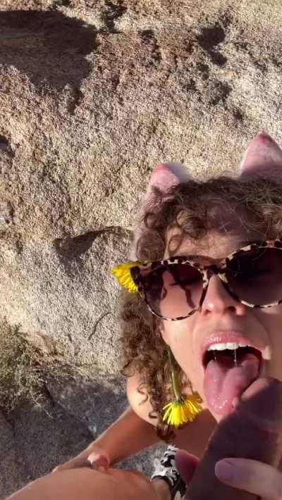 Me and my step son on a hike.